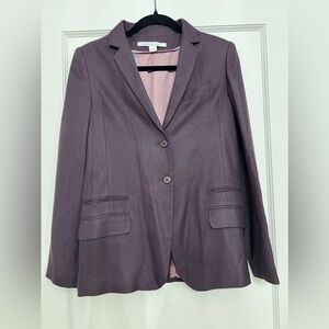 Diane von furstenberg classic tailored eggplant purple blazer size 4